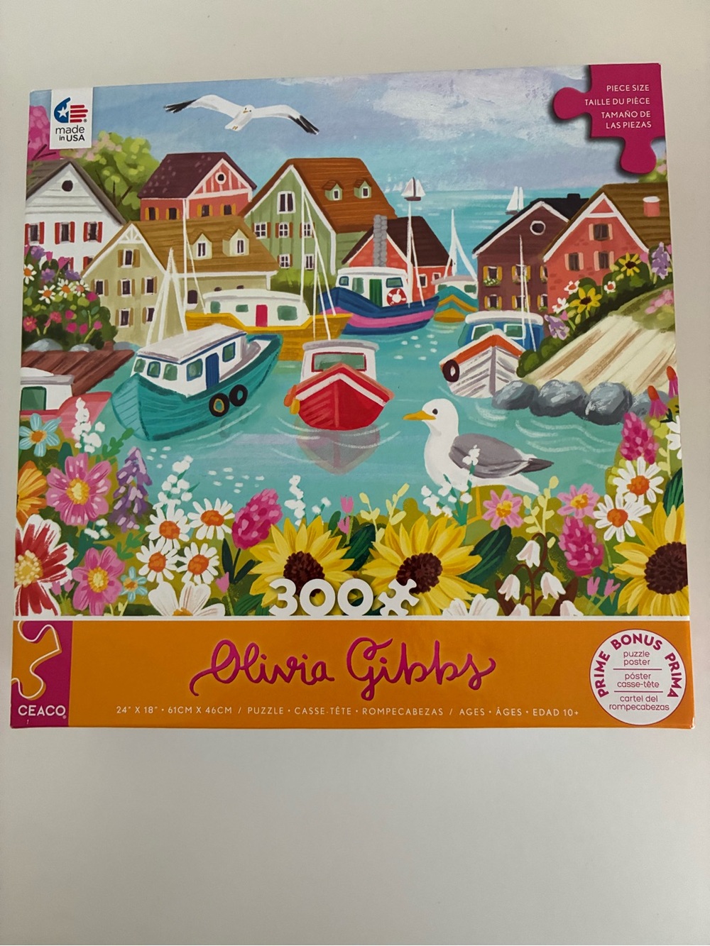 Ceaco 300-Large Piece Seaside Floral Puzzle
